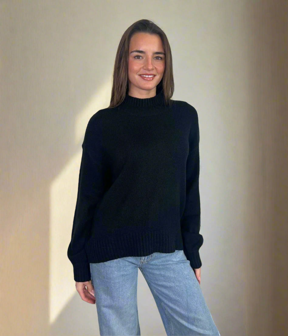 Black Heidi Relaxed Jumper