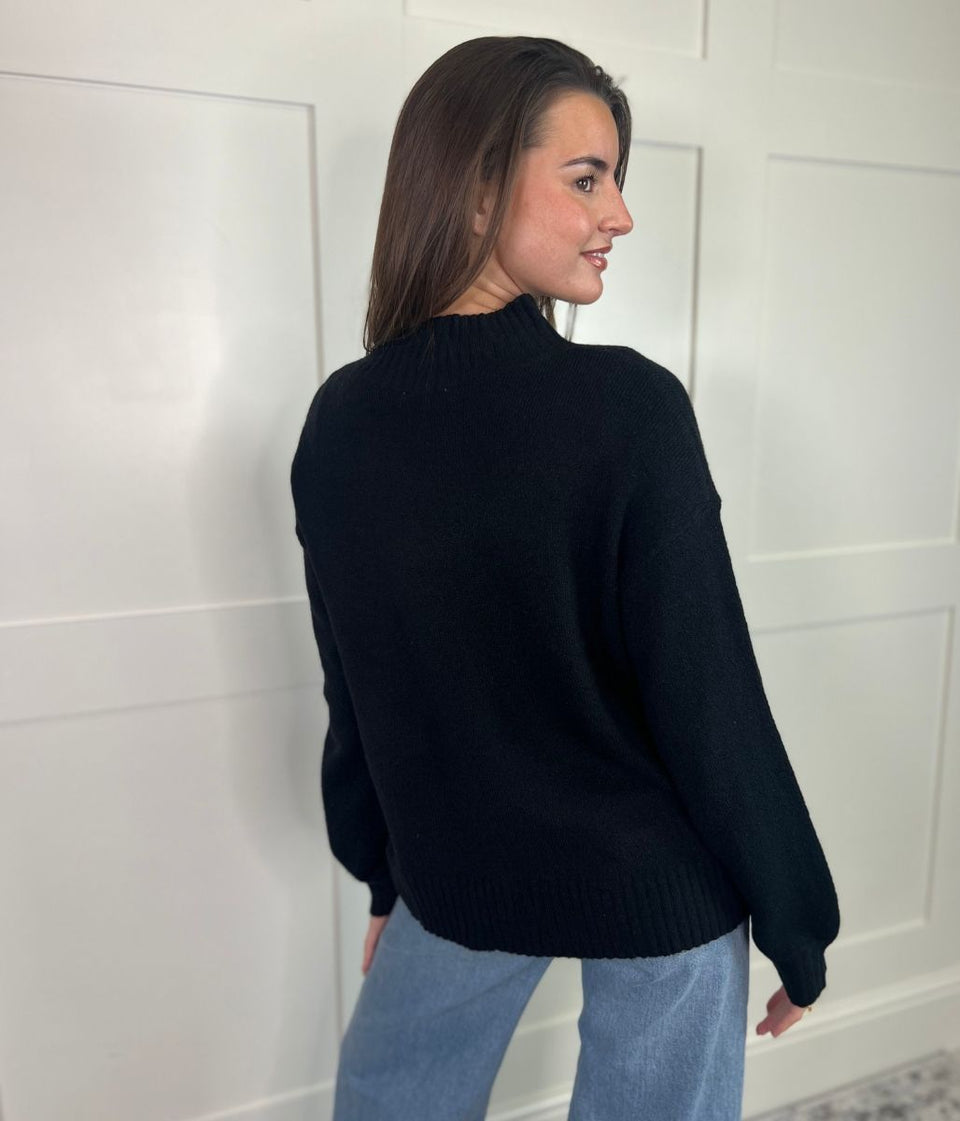 Black Heidi Relaxed Jumper