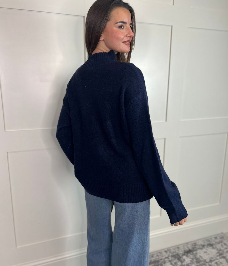 Navy Heidi Relaxed Jumper