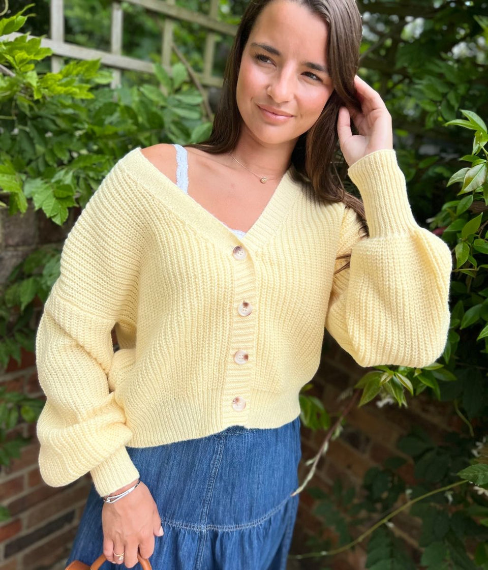 Lemon Slouchy Cardigan