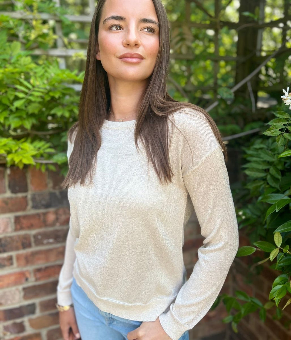Gold Sparkly Fine Knit Jumper