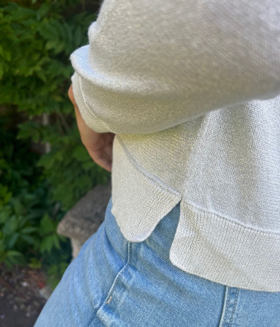 Silver Sparkly Fine Knit Jumper