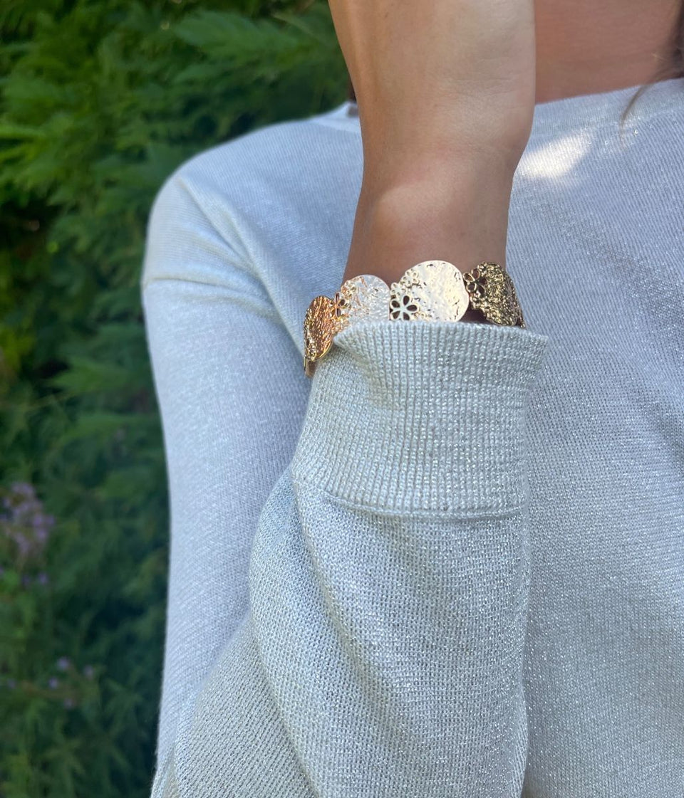 Silver Sparkly Fine Knit Jumper