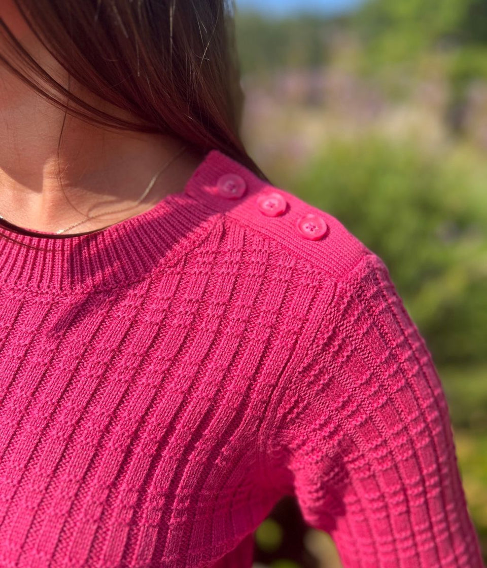 Pink Tillie Textured Stitch Jumper
