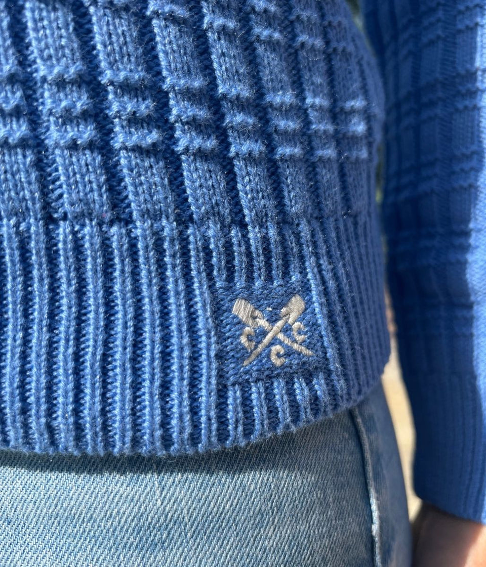 Blue Tillie Textured Stitch Jumper