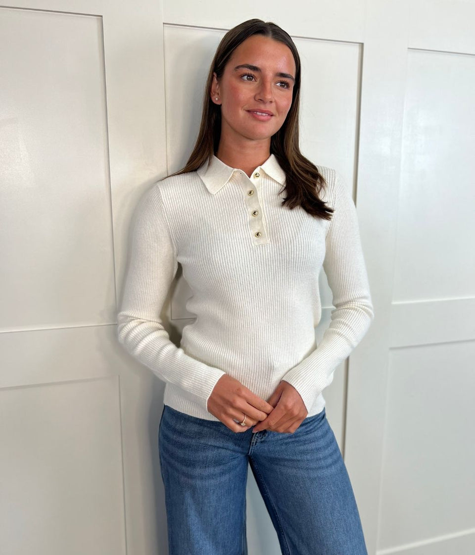 Cream Collared Jumper
