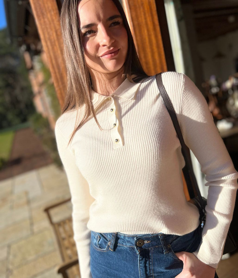 Cream Collared Jumper