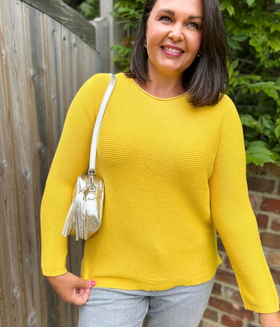Yellow Ex Seasalt Cotton Makers Ribbed Jumper