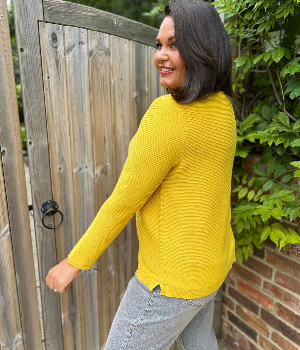 Yellow Ex Seasalt Cotton Makers Ribbed Jumper