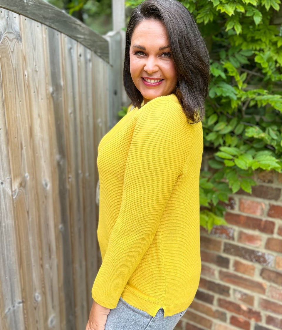 Yellow Ex Seasalt Cotton Makers Ribbed Jumper