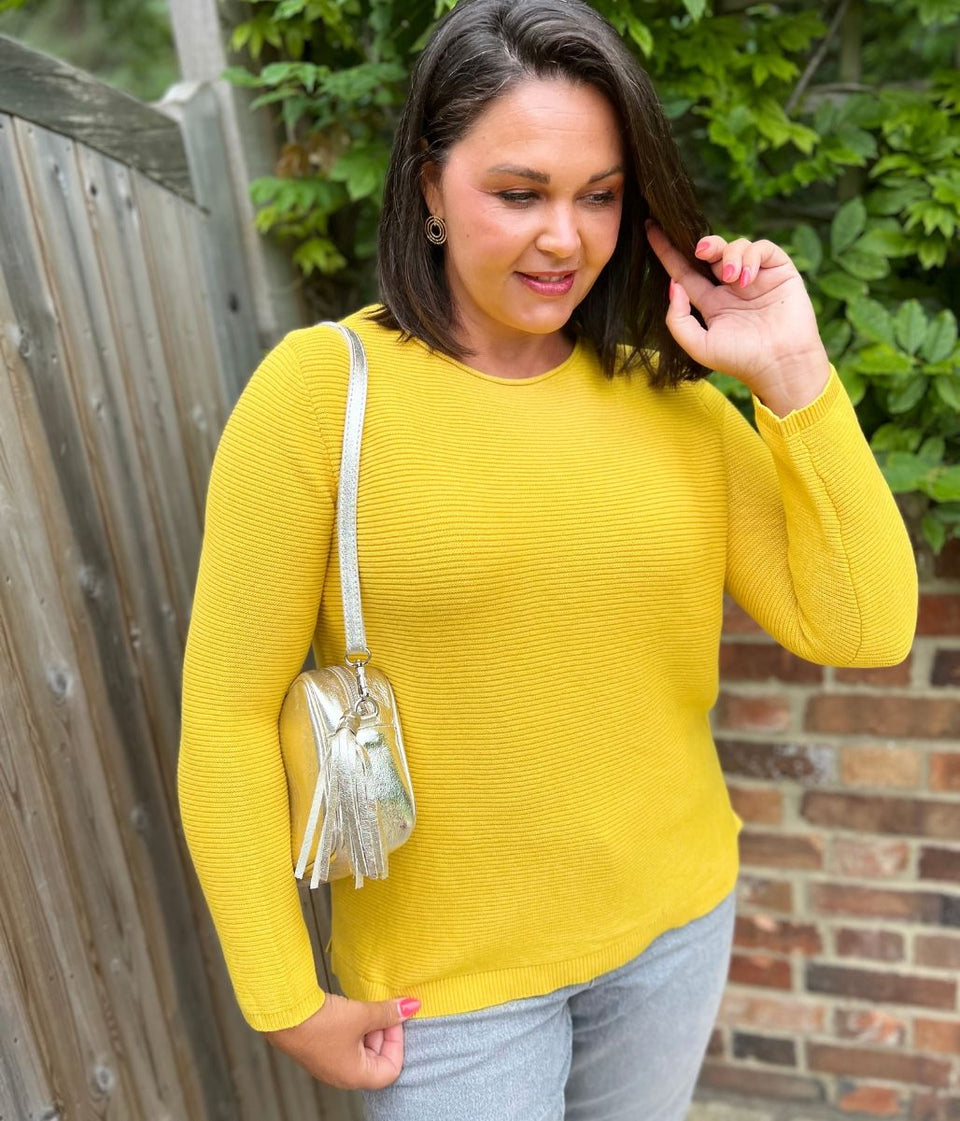 Yellow Ex Seasalt Cotton Makers Ribbed Jumper