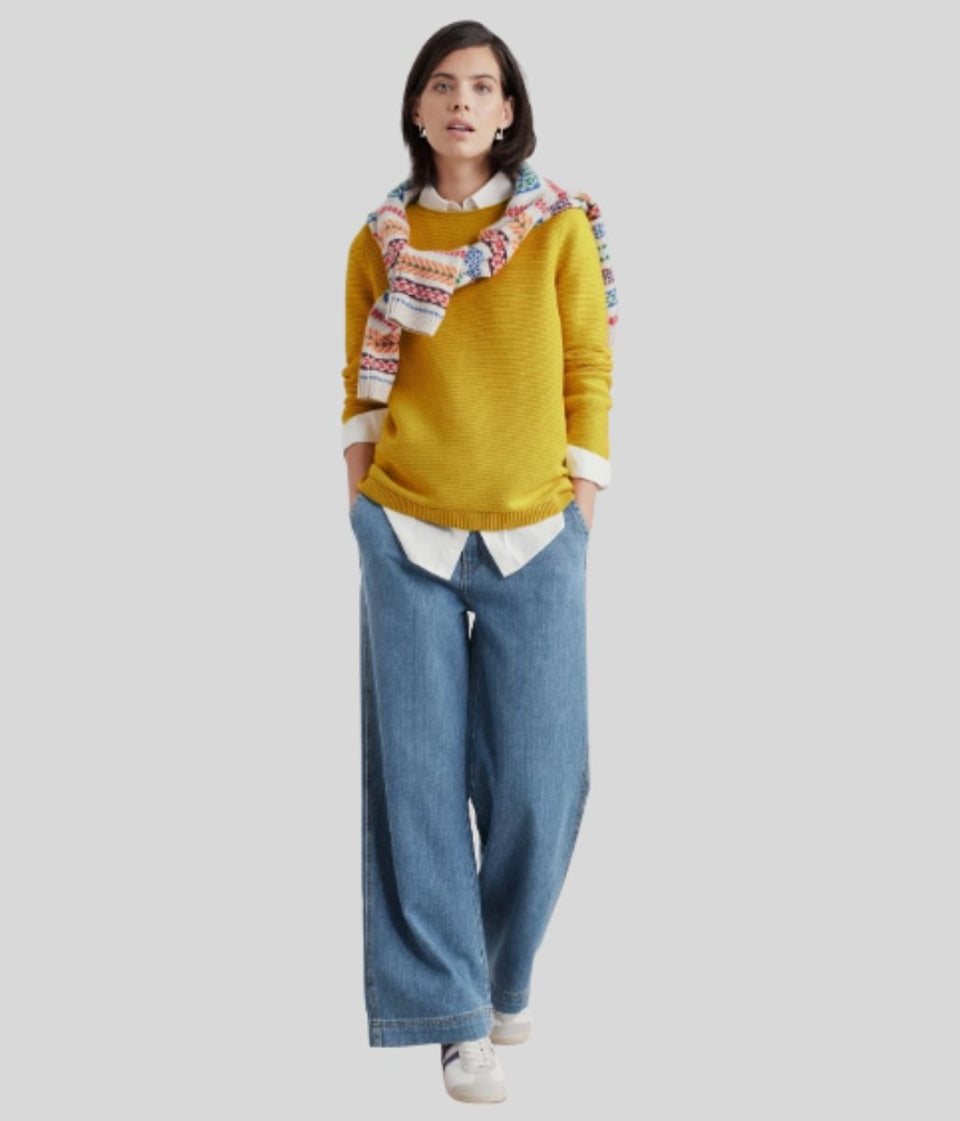 Yellow Ex Seasalt Cotton Makers Ribbed Jumper