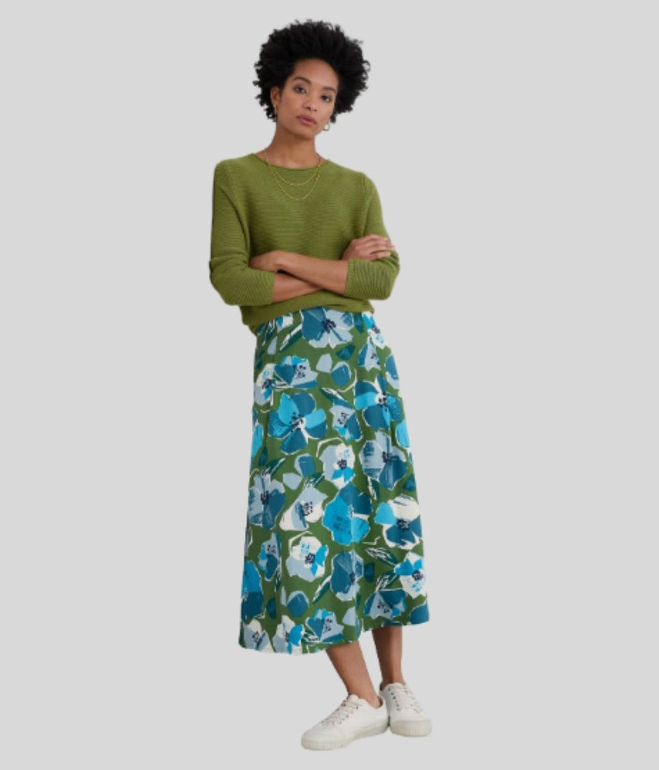 Green Ex Seasalt Cotton Makers Ribbed Jumper