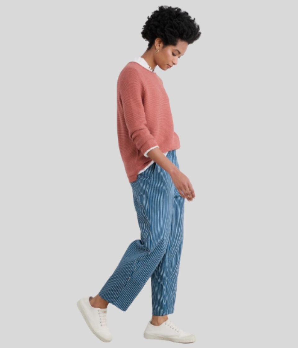 Salmon Pink Ex Seasalt Cotton Makers Ribbed Jumper