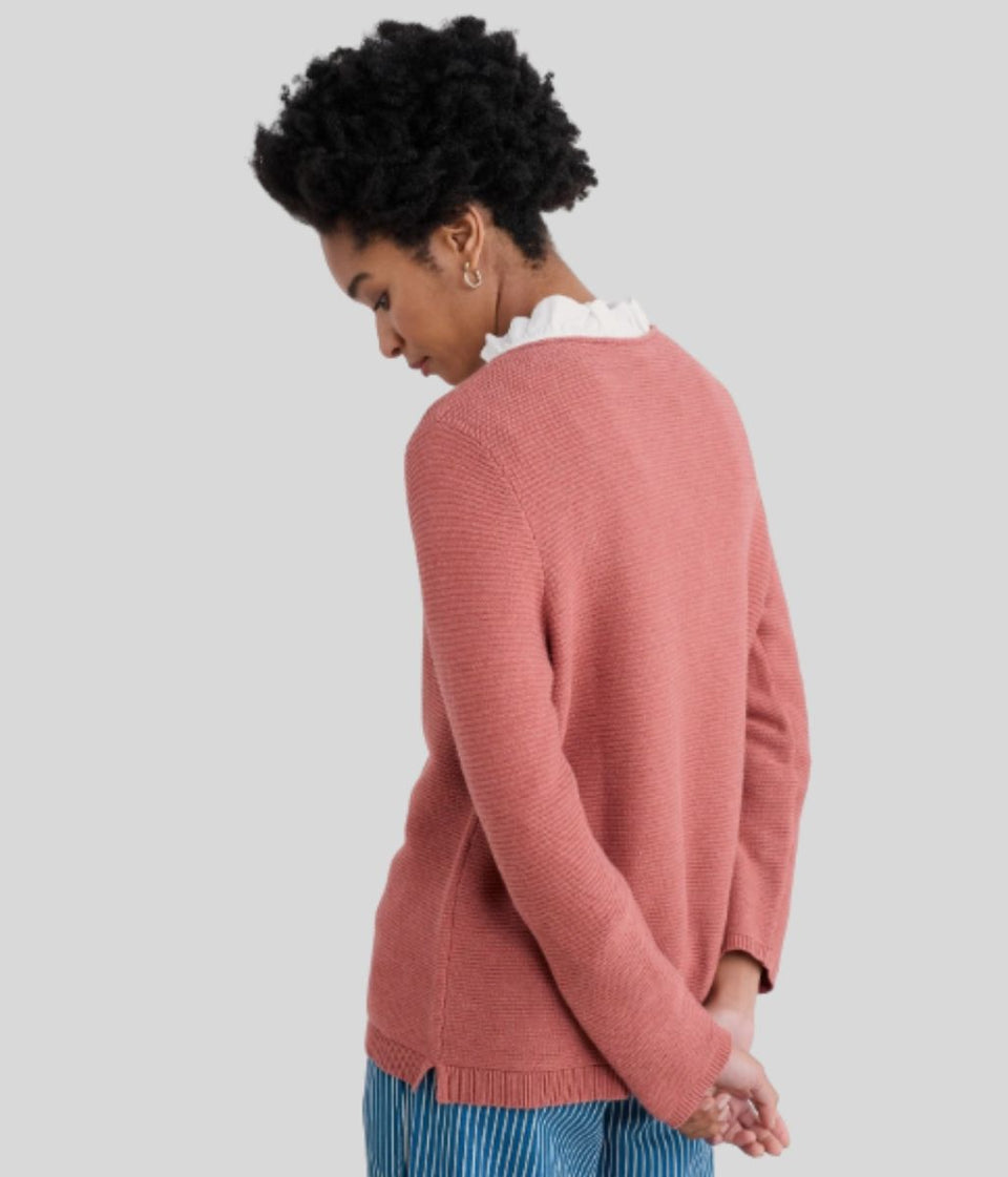 Salmon Pink Ex Seasalt Cotton Makers Ribbed Jumper