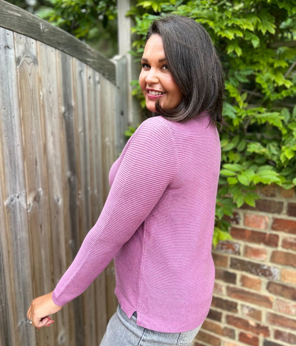 Mauve Ex Seasalt Cotton Makers Ribbed Jumper