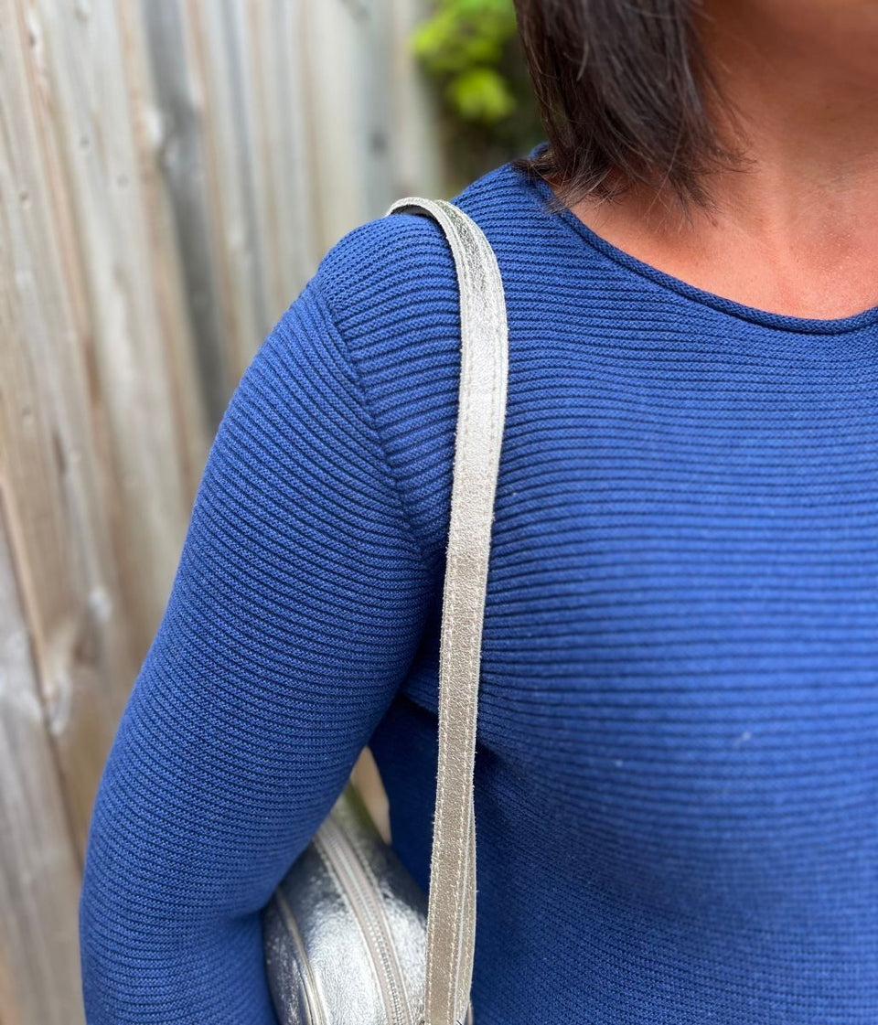 Navy Ex Seasalt Cotton Makers Ribbed Jumper