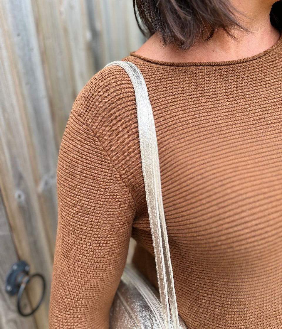 Brown Ex Seasalt Cotton Makers Ribbed Jumper