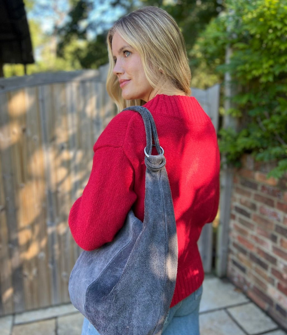 Red V Neck Knitted Jumper