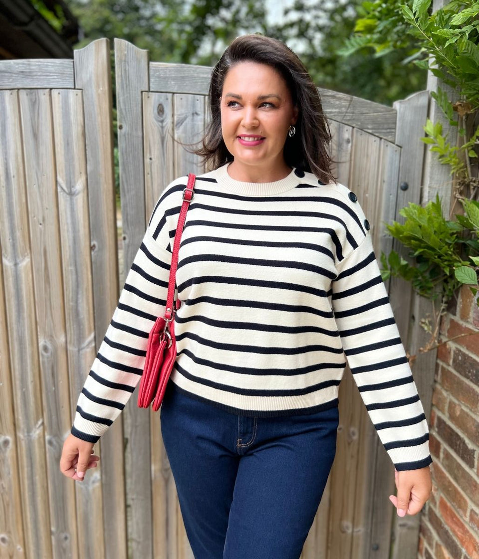 Ivory Breton Striped Jumper