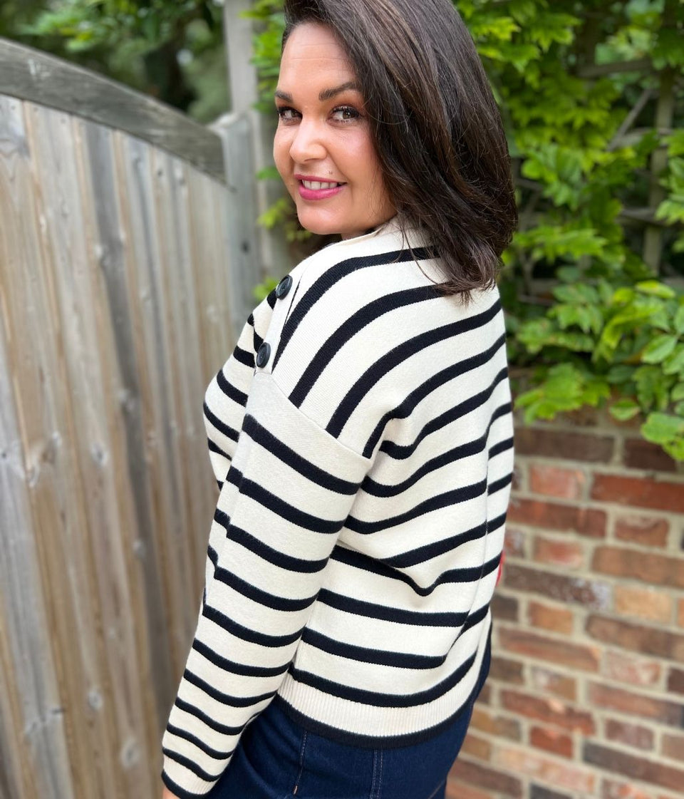 Ivory Breton Striped Jumper