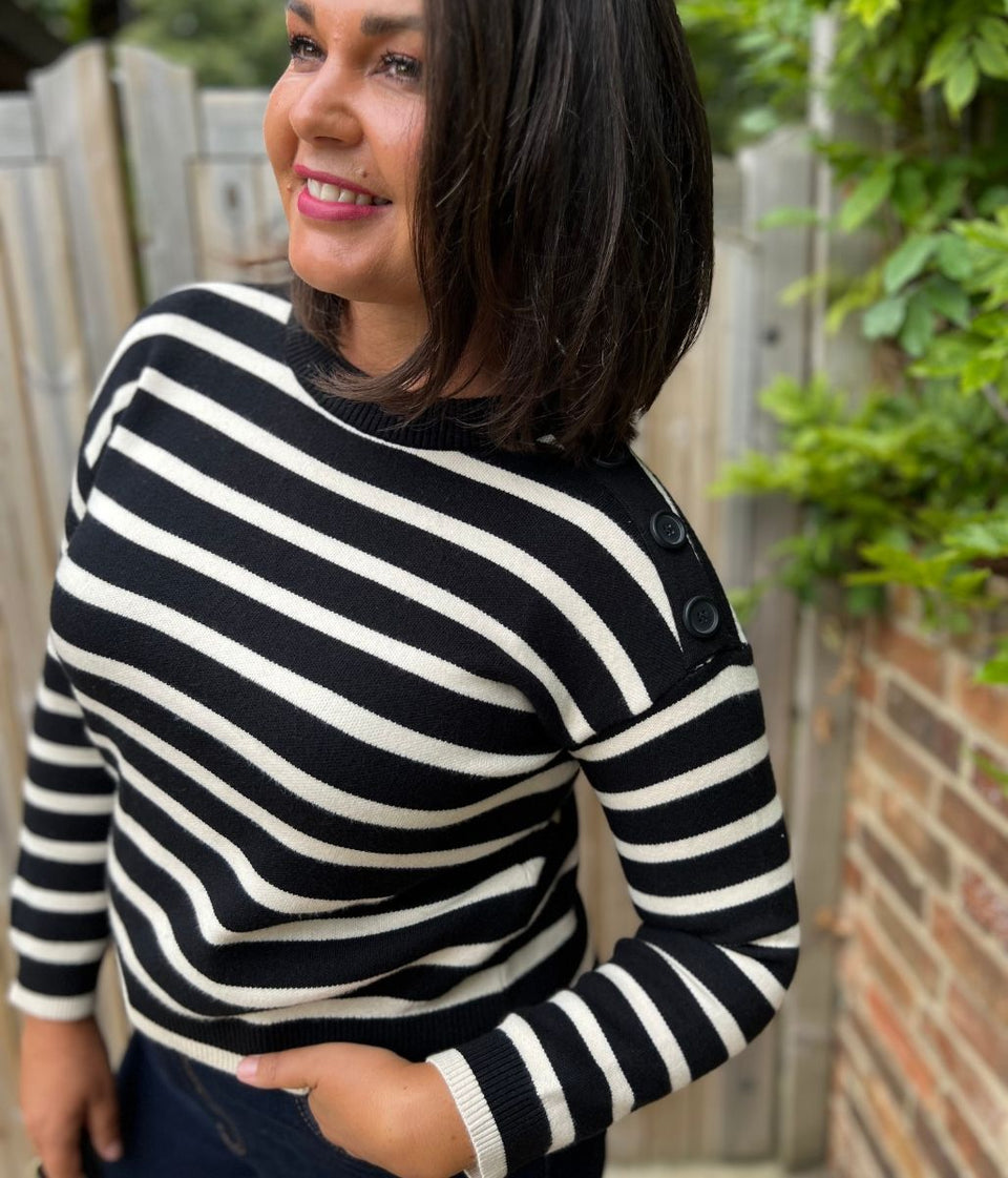 Black Breton Striped Jumper