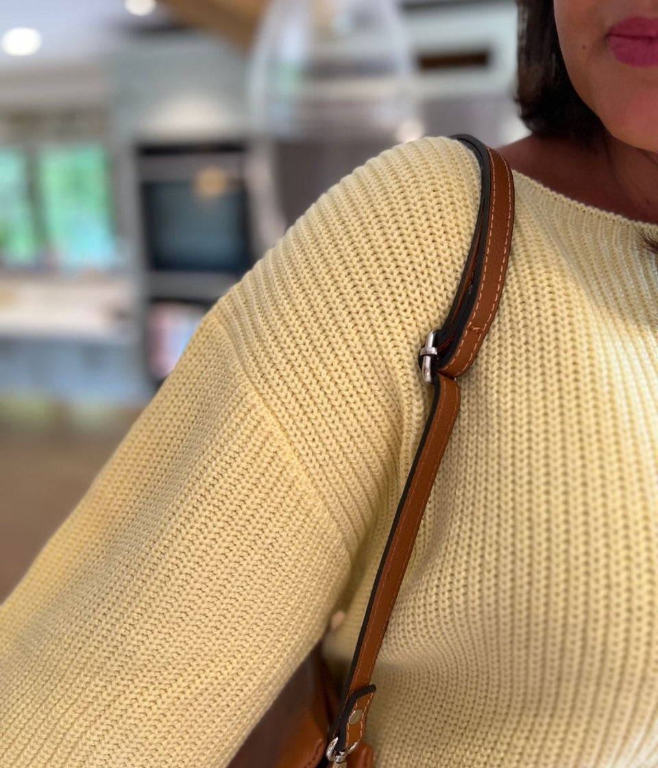 Yellow Boat Neck Knitted Jumper
