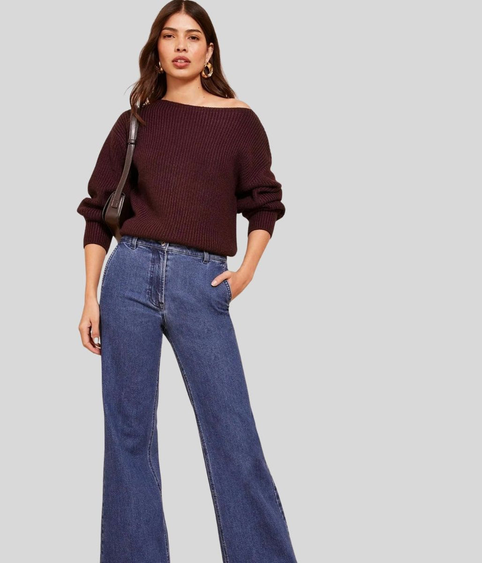 Grape Boat Neck Knitted Jumper