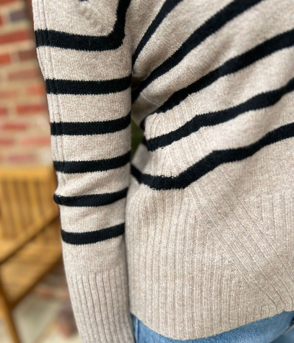 Soft Touch V Neck Striped Jumper