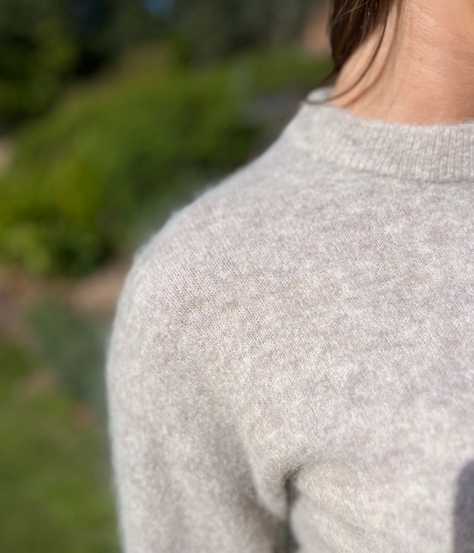 Stone Alpaca Blend Crew Neck Jumper
