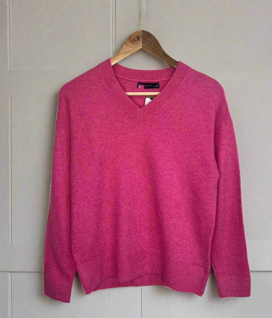 Pink Soft V Neck Jumper