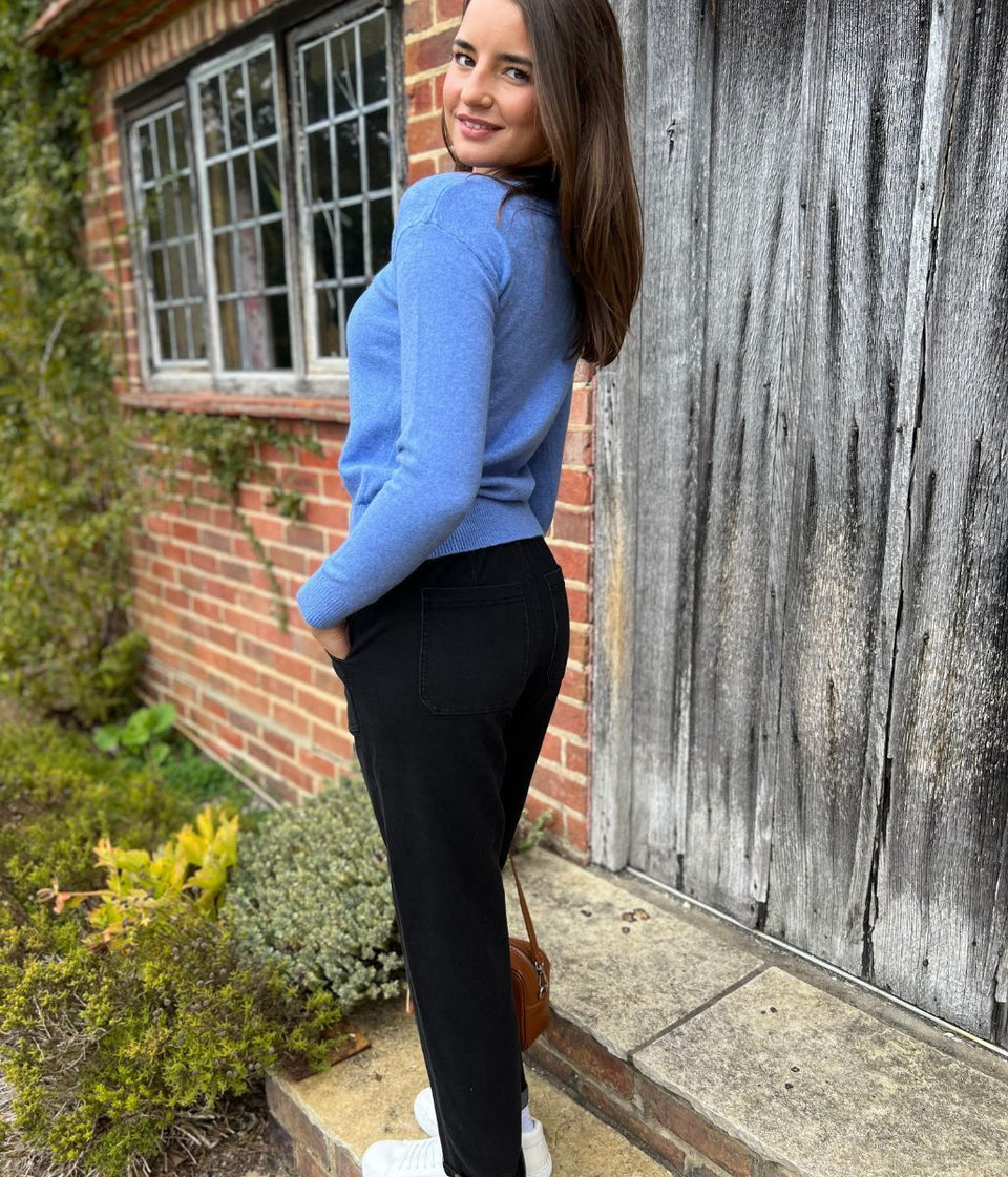 Blue Soft V Neck Jumper