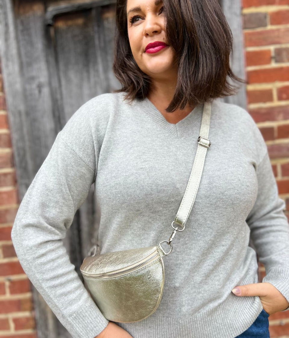 Grey Soft V Neck Jumper