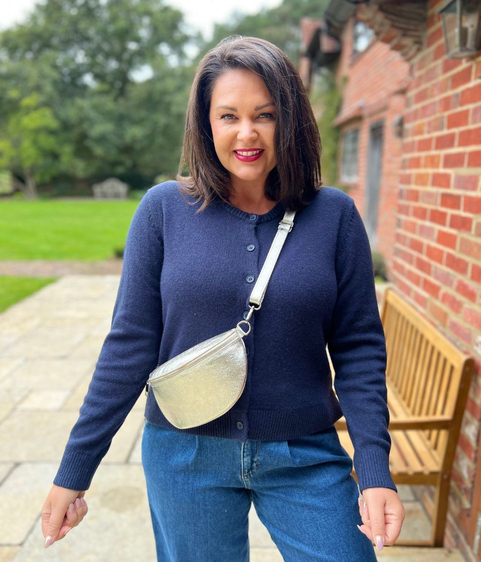 Navy Cody Wool Blend Cardigan