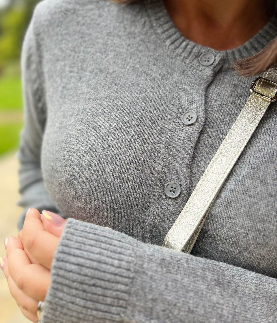 Grey Cody Wool Blend Cardigan