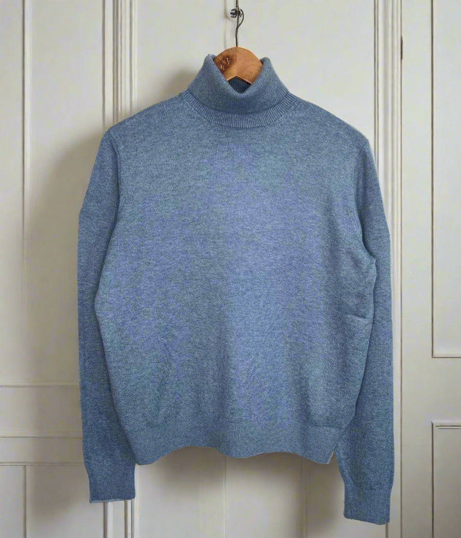 Blue Polo Neck Jumper