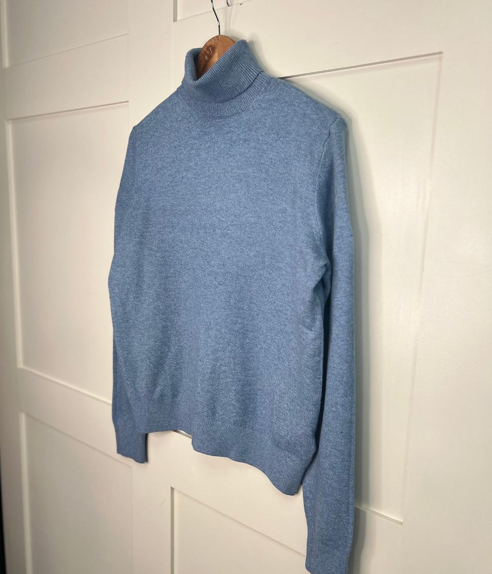 Blue Polo Neck Jumper