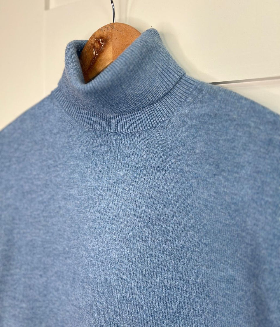 Blue Polo Neck Jumper
