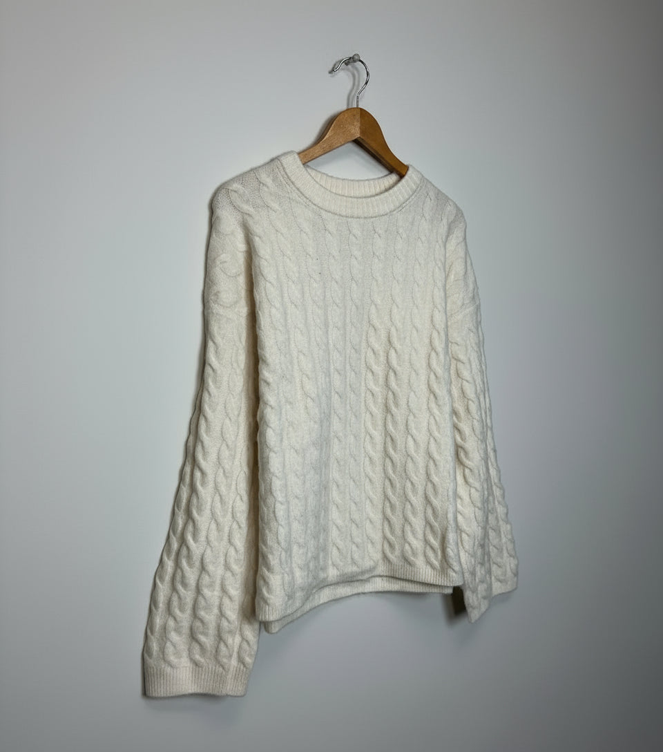 Ivory Cable Twist Jumper
