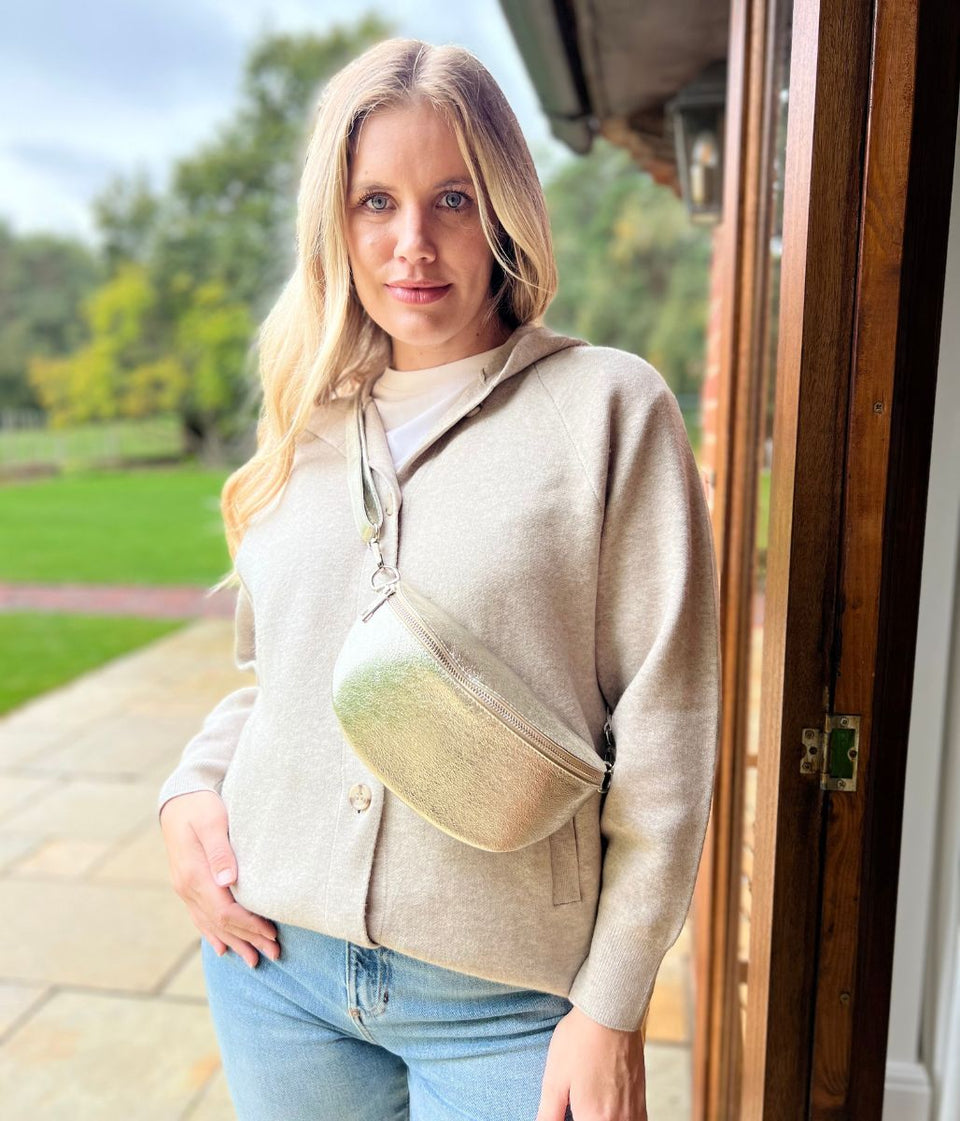 Natural Soft Touch Hooded Cardigan