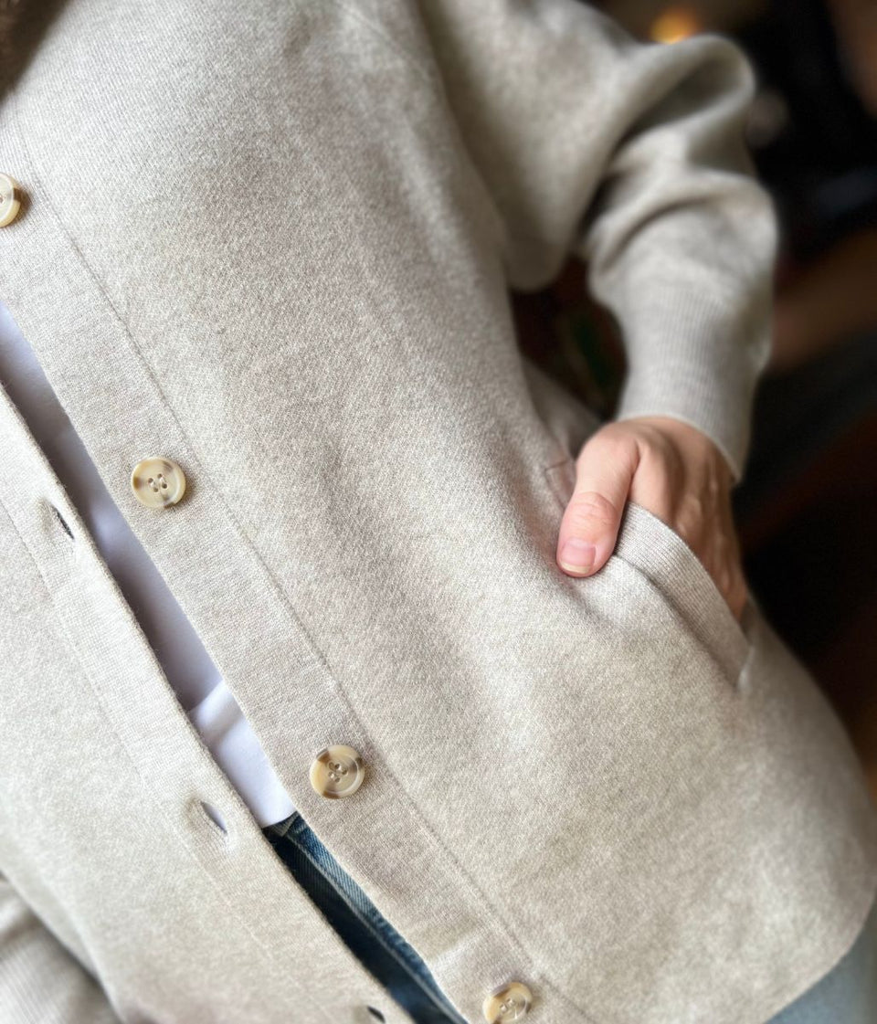 Natural Soft Touch Hooded Cardigan