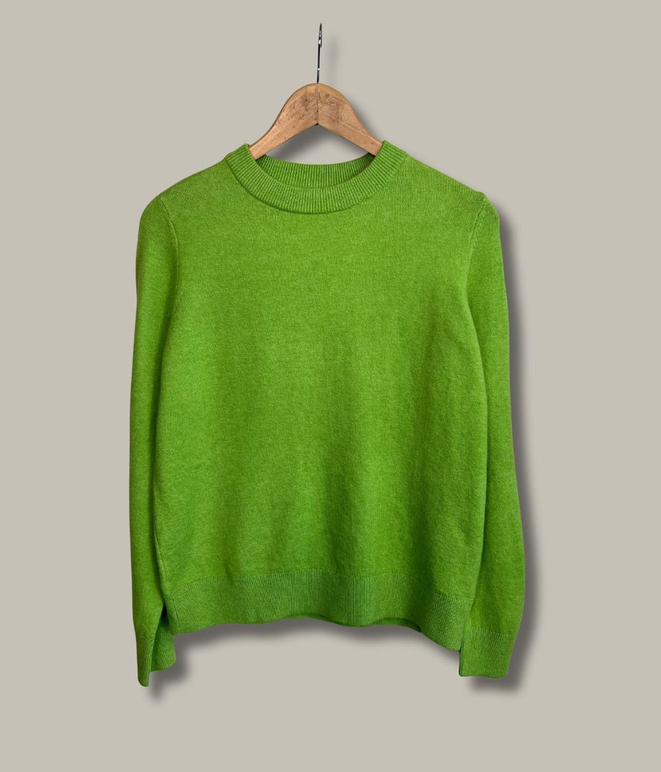 Lime Air Yarn Crew Neck Jumper