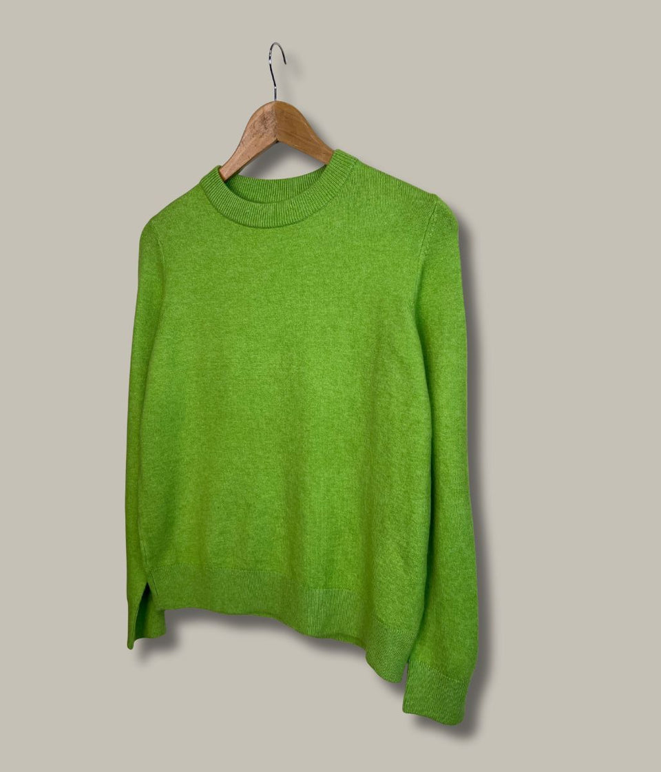 Lime Air Yarn Crew Neck Jumper