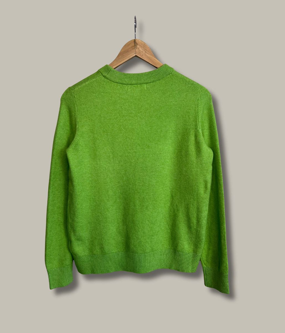 Lime Air Yarn Crew Neck Jumper