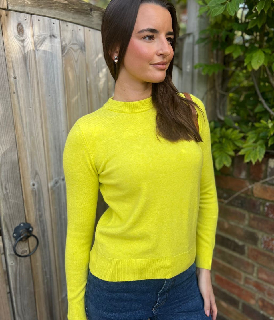 Yellow Air Yarn Crew Neck Jumper