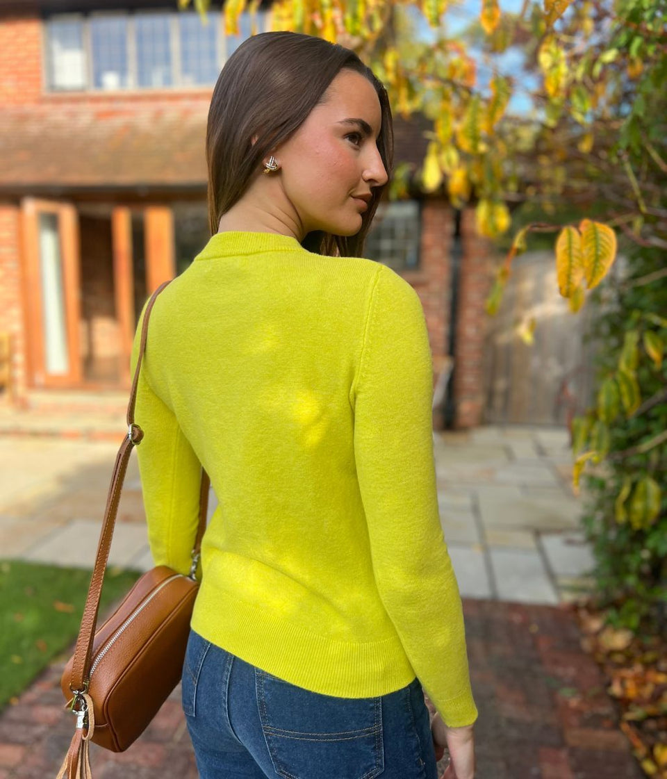 Yellow Air Yarn Crew Neck Jumper