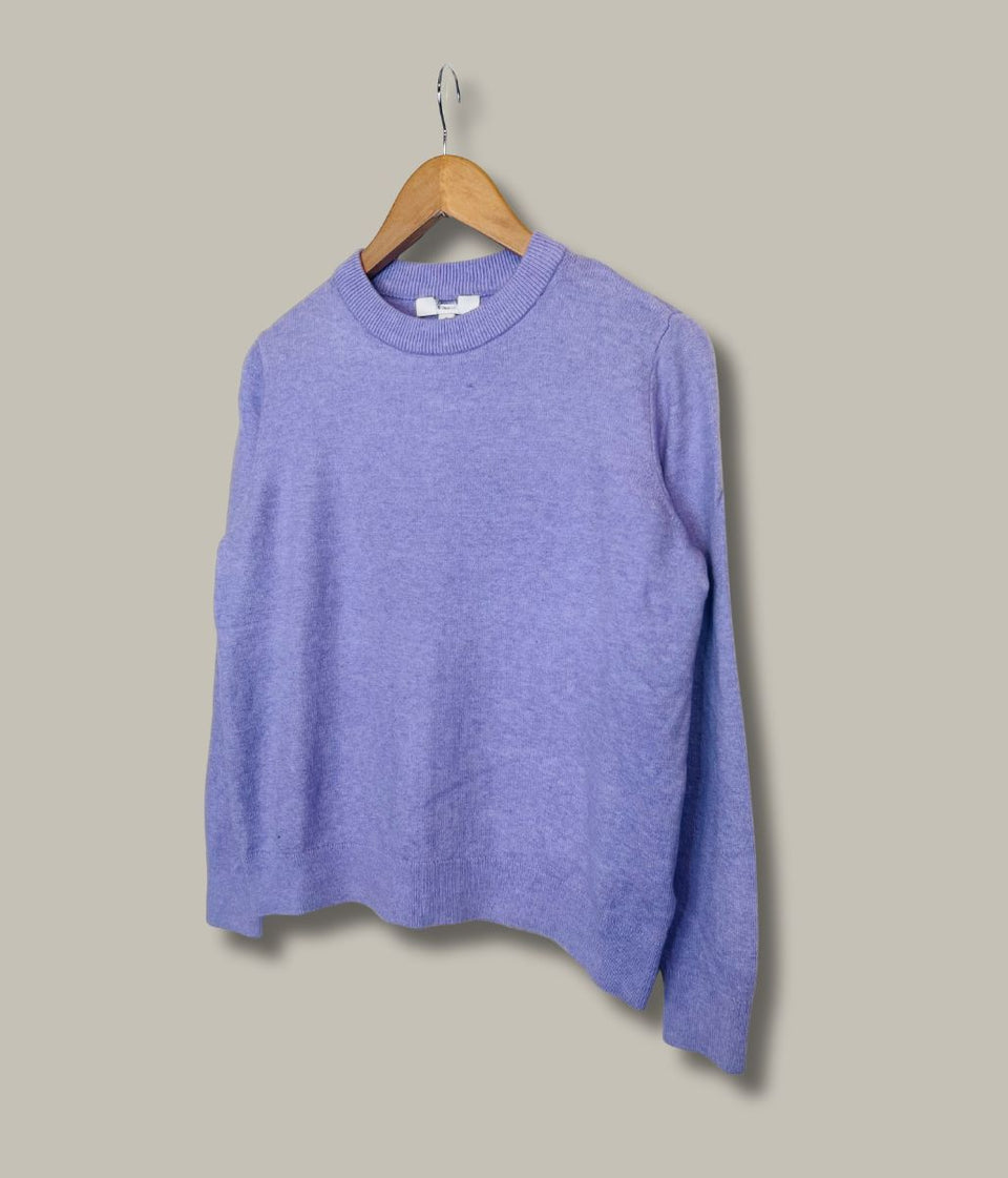 Lilac Air Yarn Crew Neck Jumper
