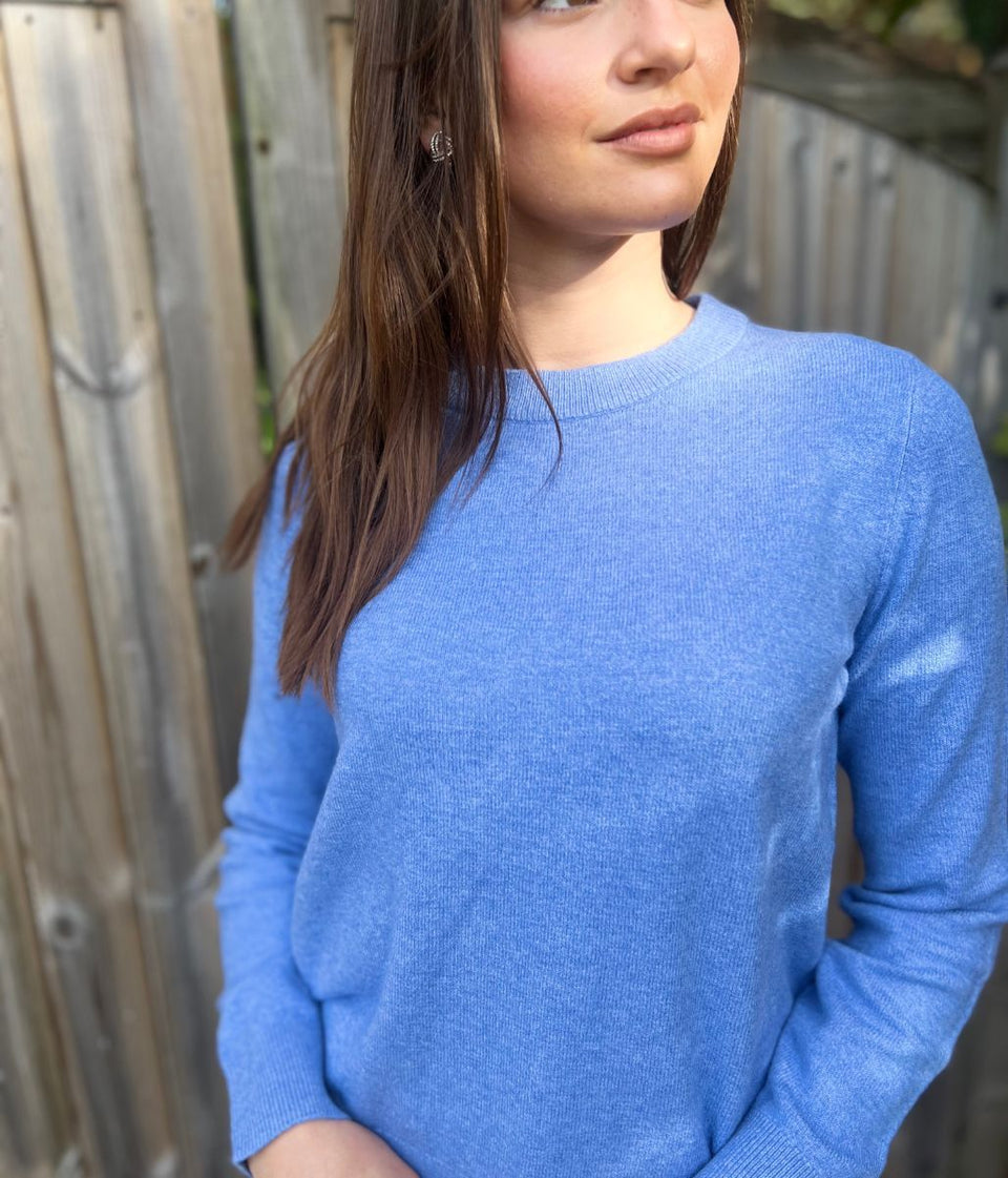 Cornflower Air Yarn Crew Neck Jumper