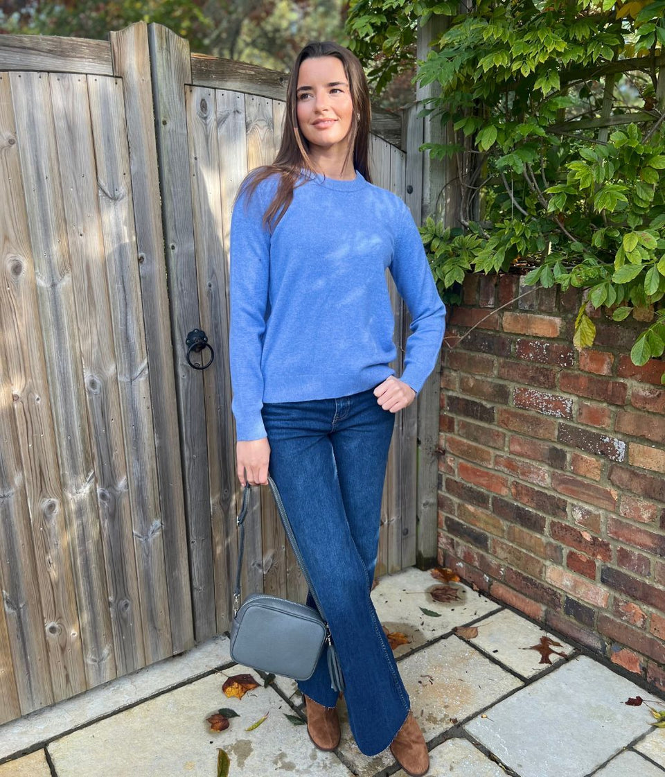 Cornflower Air Yarn Crew Neck Jumper