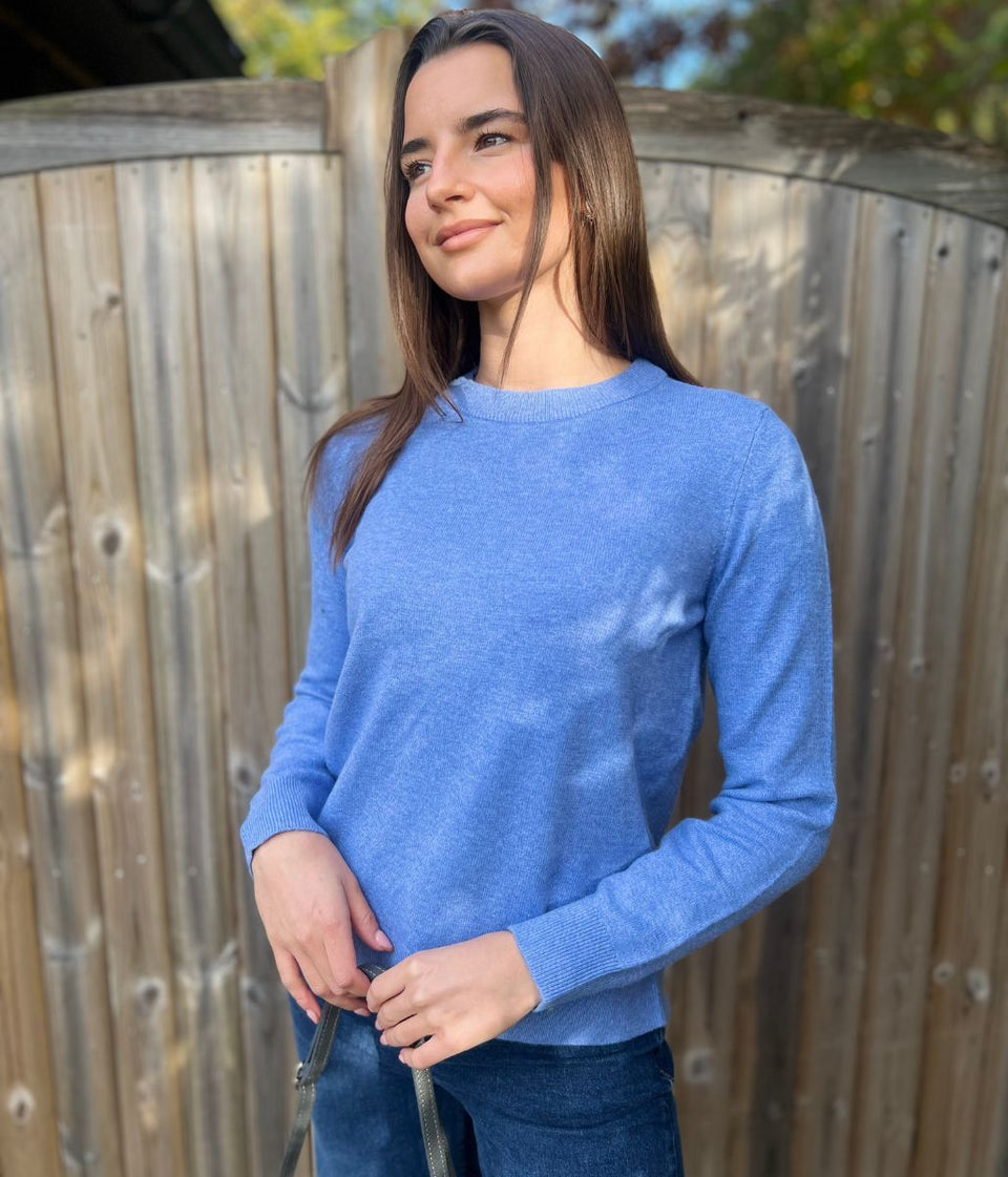 Cornflower Air Yarn Crew Neck Jumper